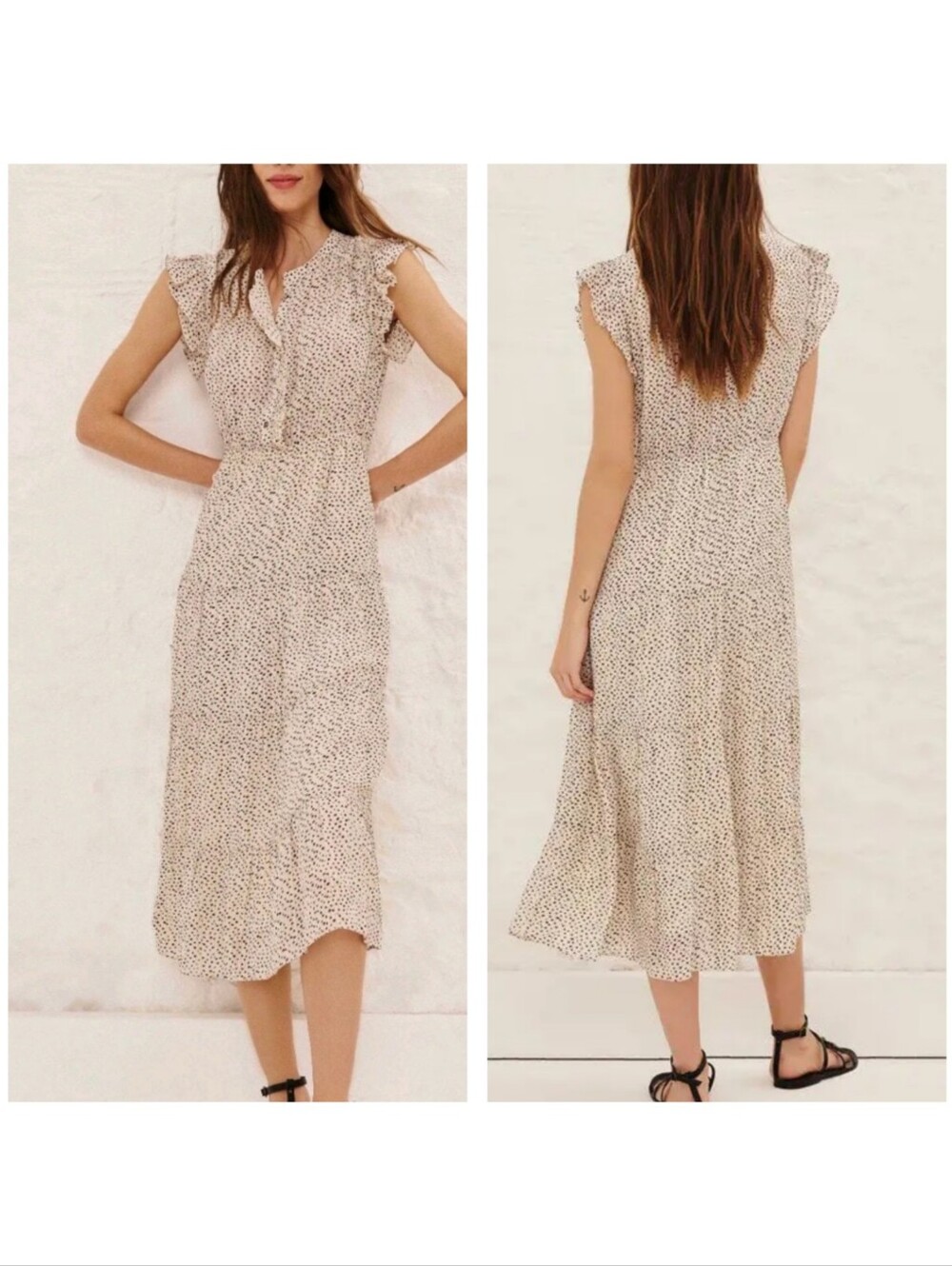 Ba&SH Alienore Print Midi Dress Size 8